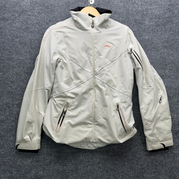 KJUS Ski Jacket Women's Size M White Dermizax Primaloft Insulated Snow Coat